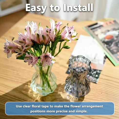 Clear Floral Tape, Waterproof Floral Tape 1/4 inches Wide Floral Vase Tape for Flower Bouquets and Flower Supplies Craft 2 Rolls Clear Florist Tape for Wrapping, Corsages, DIY Crafts (216Ft Per Roll) in Kuwait