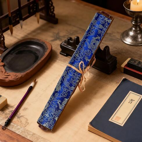 Magic Canvas Paint with Water, 30.7 X 15 Inch Reusable Calligraphy Cloth, Magic Water Painting Paper for Students Beginners Practicing Gift (Blue) in Kuwait