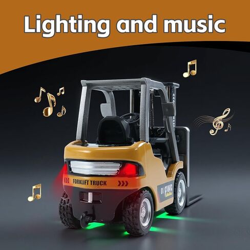 GRANTLEY Remote Control RC Forklift Cranes, Engineering Vehicle Fork Truck, 2 in 1 Transform Lift Fork & Hook, w/Boxes/Sound and Light, Forklift Toy RC Construction Vehicles Toy Gift for Kids in Saudi Arabia