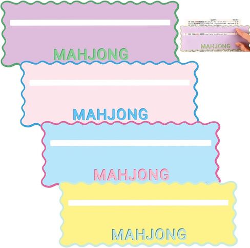 Soulchen 4 Pcs Mahjong Line Finder Card Guide Colorful Line Reader Cards for Game Night Competition Parties Mahjong Lover Gifts Accessories for Beginners(Light Color,Style 1) in Kuwait