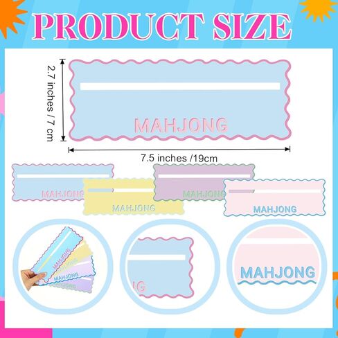 Soulchen 4 Pcs Mahjong Line Finder Card Guide Colorful Line Reader Cards for Game Night Competition Parties Mahjong Lover Gifts Accessories for Beginners(Light Color,Style 1) in Kuwait