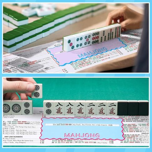 Soulchen 4 Pcs Mahjong Line Finder Card Guide Colorful Line Reader Cards for Game Night Competition Parties Mahjong Lover Gifts Accessories for Beginners(Light Color,Style 1) in Kuwait