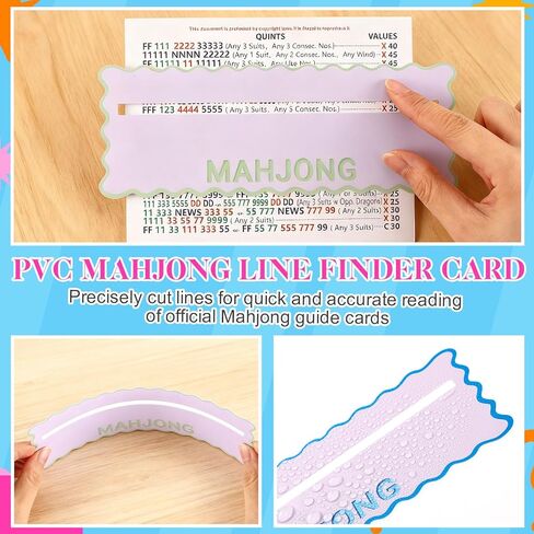 Soulchen 4 Pcs Mahjong Line Finder Card Guide Colorful Line Reader Cards for Game Night Competition Parties Mahjong Lover Gifts Accessories for Beginners(Light Color,Style 1) in Kuwait