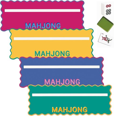 Soulchen 4 قطع من بطاقات Mahjong Line Finder دليل بطاقات قارئ الخطوط الملونة للعبة الليلية وحفلات المسابقات وهدايا محبي الماجونج للمبتدئين (لون فاتح، نمط 1) in Kuwait