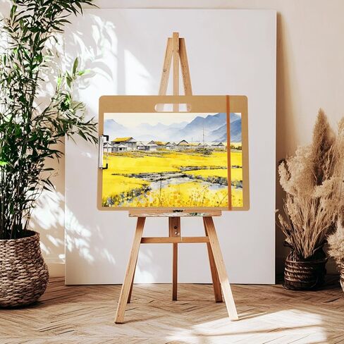 LOPYXBR 2 قطعة لوحات رسم 13x17 للفنانين، لوحات فنية محمولة للرسم 13x17 لوحة رسم مع مقبض لوحة فنية 13x17 لوحة ألوان مائية مع مقبض للاستوديو، تناسب حقيبة الفنان in Saudi Arabia