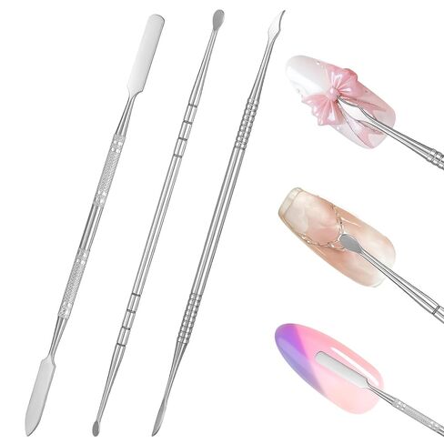 3Pcs Nail Sculpting Tool, Makeup Spatula Tools, 3D Gel Nail Art Sculptings Tools Kit, Clay Carving for Modeling Sculpting, Home DIY, Makeup Cosmetics Mixing in Saudi Arabia