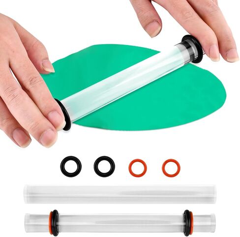 أدوات أسطوانة طين البوليمر، قطعتان من شوبك الطين، دبوس أكريليك مع حلقات سمك، أسطوانة أكريليك، لوازم أسطوانة شفافة لتشكيل نماذج صناعة الفخار بنفسك (19.5 × 2 سم) in Kuwait