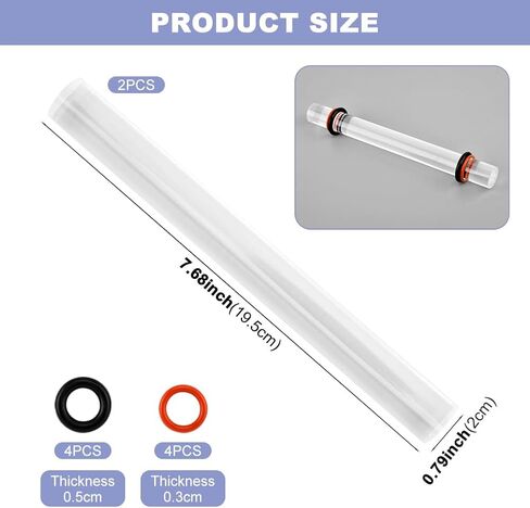 أدوات أسطوانة طين البوليمر، قطعتان من شوبك الطين، دبوس أكريليك مع حلقات سمك، أسطوانة أكريليك، لوازم أسطوانة شفافة لتشكيل نماذج صناعة الفخار بنفسك (19.5 × 2 سم) in Kuwait