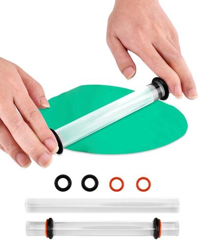 أدوات أسطوانة طين البوليمر، قطعتان من شوبك الطين، دبوس أكريليك مع حلقات سمك، أسطوانة أكريليك، لوازم أسطوانة شفافة لتشكيل نماذج صناعة الفخار بنفسك (19.5 × 2 سم) in Kuwait