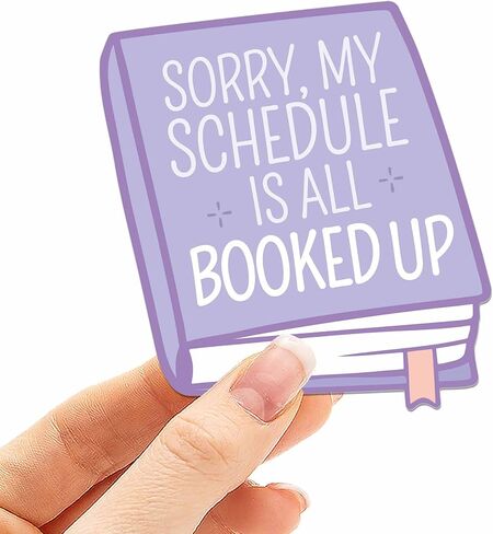 ملصق آسف جدولي محجوز بالكامل لزجاجة المياه أو الكمبيوتر المحمول - ملصق BookTok Kindle المضحك لمحبي القراءة - هدية أدبية لديدان الكتب in Saudi Arabia