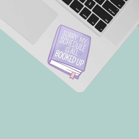 ملصق آسف جدولي محجوز بالكامل لزجاجة المياه أو الكمبيوتر المحمول - ملصق BookTok Kindle المضحك لمحبي القراءة - هدية أدبية لديدان الكتب in Saudi Arabia