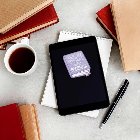ملصق آسف جدولي محجوز بالكامل لزجاجة المياه أو الكمبيوتر المحمول - ملصق BookTok Kindle المضحك لمحبي القراءة - هدية أدبية لديدان الكتب in Saudi Arabia