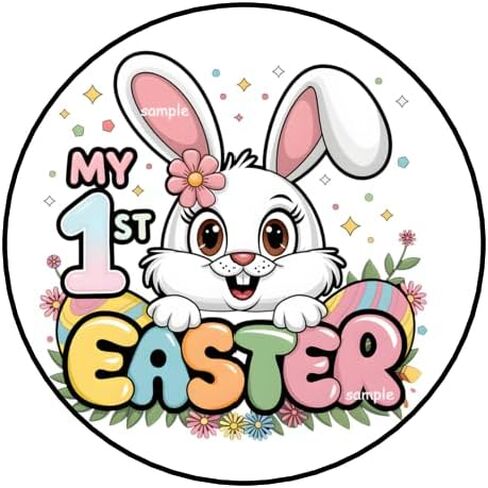 30 Pcs My First Easter Stickers Envelope Seals Favors Stamps Labels Tags 1.5" Round Sticker for Letters Cards Gifts Packages Boxes Bunny 1st in Saudi Arabia