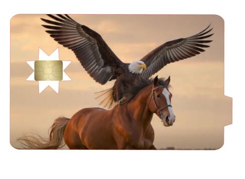 Flying Horse with Flag Back Ground "America" Debit Card Skin Credit Card Skin Custom Credit Card Stickers Skin Card Cover Sticker Credit Card Covers. in Saudi Arabia
