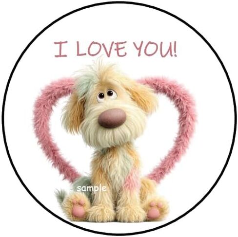 30 قطعة من ملصقات I Love You Puppy Dog على شكل مغلف وأختام مفضلة وطوابع وعلامات مقاس 1.5 بوصة ملصق دائري للحروف والبطاقات والهدايا وصناديق القلب وعيد الحب in Saudi Arabia