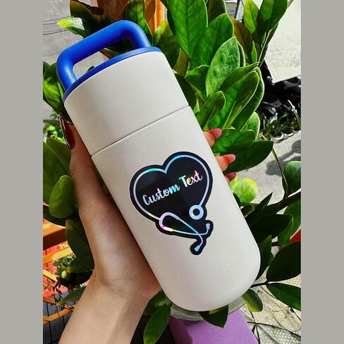 Holographic Custom Medical Heart Stethoscope Sticker | Personalized Nurse Doctor Vinyl Decal | RN MD CVOR CTOR Healthcare Worker Gift in Saudi Arabia