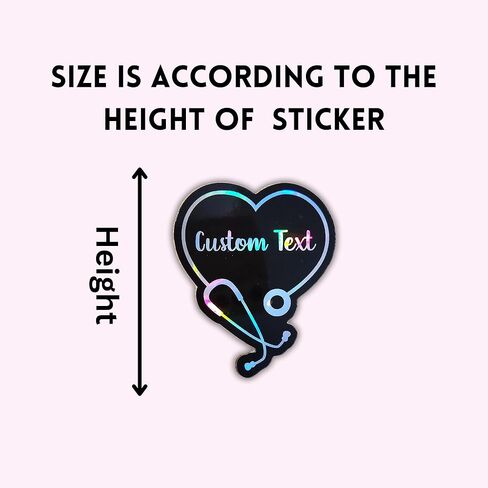 Holographic Custom Medical Heart Stethoscope Sticker | Personalized Nurse Doctor Vinyl Decal | RN MD CVOR CTOR Healthcare Worker Gift in Saudi Arabia