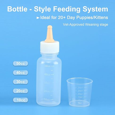 مجموعة زجاجات الرضاعة للقطط الصغيرة مع حلمات، وموزع تركيبة خالية من مادة BPA، وحقنة تغذية للحيوانات حديثي الولادة in Kuwait