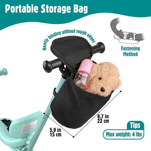 5 in 1 Toddler Tricycle with Steering Push Handle for 1 2 3 4 Years Old, Kids Trike with Removable Pedals, First Riding Toy Birthday Gift for Boys Girls, Blue in Kuwait