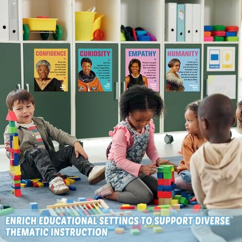 Tlenpo Black History Month Decorations Poster Set, 14 Pack 11"x14" Laminated Inspirational Quotes & Biographies, Classroom Bulletin Board Wall Decor, MLK Included in Saudi Arabia