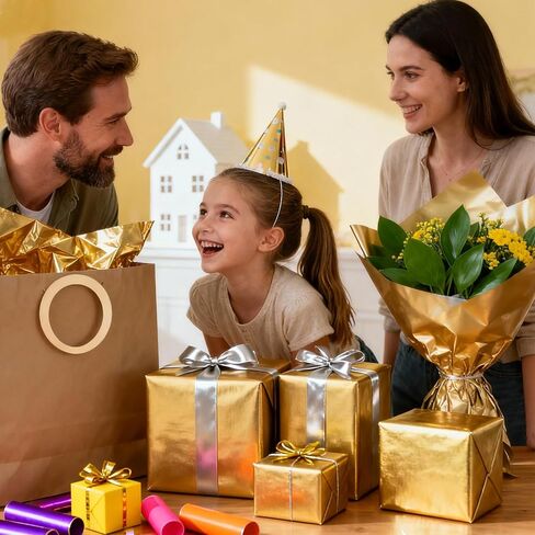 مناديل ورقية ذهبية لأكياس الهدايا 25 ورقة - 20 × 20 بوصة، مناديل تغليف هدايا قابلة لإعادة التدوير لعيد الميلاد وحفلات الزفاف وأعياد الميلاد وديكورات الحفلات والمهرجانات لوازم الحرف اليدوية ذاتية الصنع in Kuwait