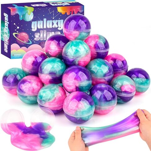 24 Pack Galaxy Slime Balls for Kids - Stretchy, Non-Sticky, Mess-Free Stress Relief Toys, Halloween Christmas Party Favors, Classroom Rewards, Goodie Bag Stuffers for Boys & Girls in Kuwait