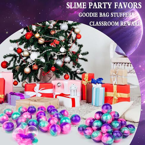 24 Pack Galaxy Slime Balls for Kids - Stretchy, Non-Sticky, Mess-Free Stress Relief Toys, Halloween Christmas Party Favors, Classroom Rewards, Goodie Bag Stuffers for Boys & Girls in Saudi Arabia