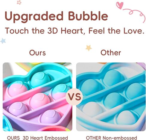 Valentines Day Gifts for Kids - 12 Pack Valentine's Cards with Heart Pop Keychains Bulk - Valentine Fidget Toy Gift for Kids School Classroom Class Exchange Boys Girls Party Favor in Kuwait