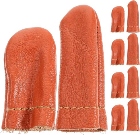 20 قطعة من الجلد غطاء للأصابع إبرة التلبيد حماة الاصبع لليد الحرفية الخياطة التطريز صناعة يدوية لون عشوائي in Kuwait