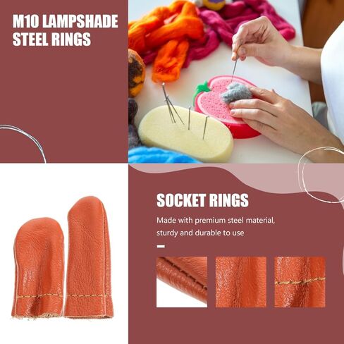 20 قطعة من الجلد غطاء للأصابع إبرة التلبيد حماة الاصبع لليد الحرفية الخياطة التطريز صناعة يدوية لون عشوائي in Kuwait