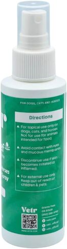 vetr Skin Relief Hydrocortisone Spray for Dogs - Topical Support for Itchy Skin and Hot Spots - 4 oz (120mL) - Vet-Formulated in USA in Kuwait