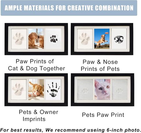 Paw Print Impression Kit for Dogs and Cats, 2 Clay, Large Ink Pad, Pet Memorial Keepsake, DIY Memorial Gift for Pet Owners, Black in Saudi Arabia