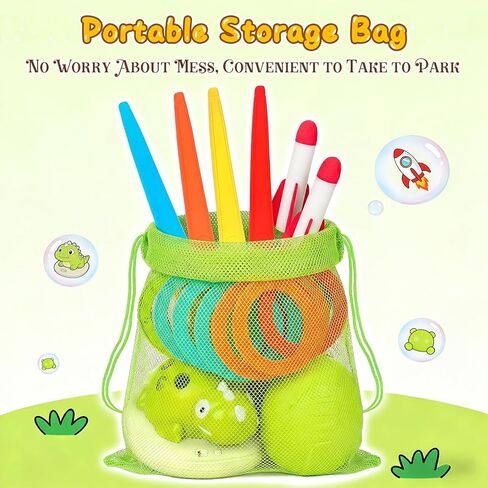 3 in 1 Musical Jump, Toss Ring Game and Stomping Launch Rocket with Storage Bag, Remote Control Outdoor Toys for Kids 3-6 Exercise Jump Gross Motor for Toddlers Indoor/Yard Game Gift for Boys Girl 4-8 in Saudi Arabia