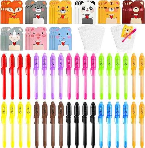 30 Pack Invisible Ink Pens with UV Light, Non Candy Valentines Day Classroom Gifts Bulk, Valentine Classroom Exchange Party Favors for Kids, Treasure Box Prizes, Secret Message Pens in Saudi Arabia