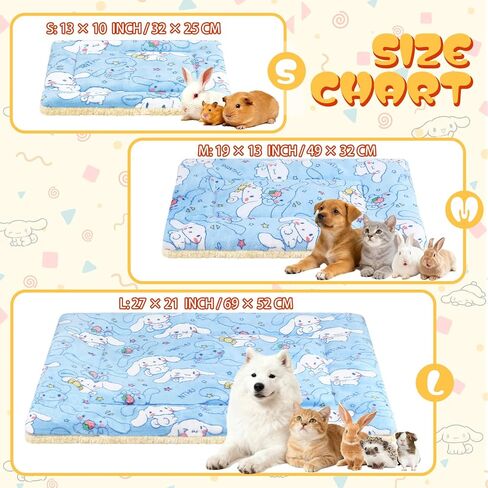 2 Pcs Guinea Pig Bed, Washable Rabbit Bunny Bed Mat Soft Small Animal Winter Bed Pads Sleeping Pads for Rat Chinchilla Hedgehog Hamster Squirrel Ferret (13 x10 inch) in Saudi Arabia