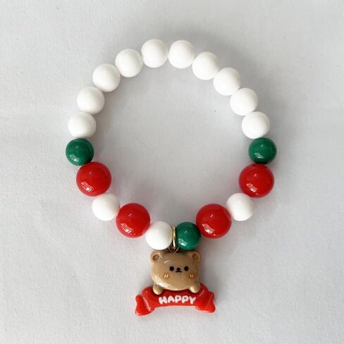 Christmas Jewelry Gift Set, Beaded Bracelet with Holiday Charms, Headband and Earrings for_Girls in Saudi Arabia