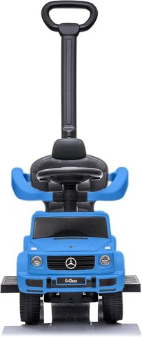 عربة أطفال للأماكن الخارجية من Best Ride On Cars Mercedes G-Wagon 3 في 1 مع مقبض قابل للفصل وقضبان أمان وقرن عمل، أزرق in Kuwait