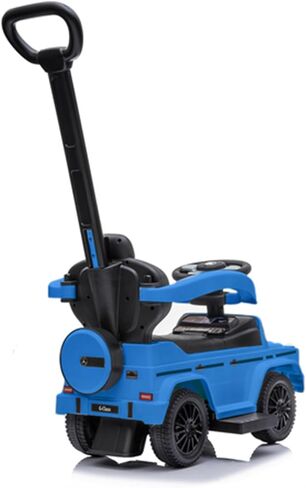 عربة أطفال للأماكن الخارجية من Best Ride On Cars Mercedes G-Wagon 3 في 1 مع مقبض قابل للفصل وقضبان أمان وقرن عمل، أزرق in Kuwait