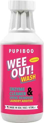مادة مضافة للغسيل من PUPIBOO Wee Out Wash Enzyme لإزالة رائحة الحيوانات الأليفة والبقع - آمنة للحيوانات الأليفة، ومزيل البول غير السام لمنصات الكلاب والفراش والبطانيات القابلة للغسل - تنعش وتنظف الأقمشة in Kuwait