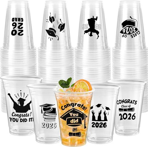 JOYIN 2023 24 Pcs Graduation Party Plastic Cups, Class of 2023 Graduation Party Decorations, Disposable Tableware Set for Graduation Party Supplies, Graduation School Party, Party Favors in Saudi Arabia