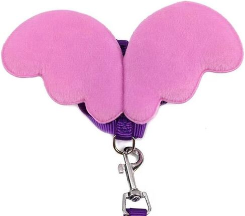 Puppy Leashes 1 Pcs Lightweight Hamster Clothes Polyester Vest Chest Strap Thick Wing Pattern Angel Wing(XS,Purple) in Saudi Arabia