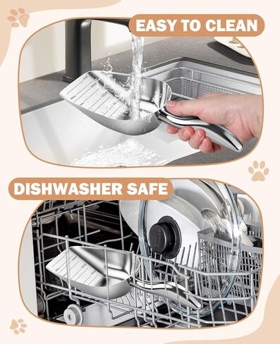 Stainless Steel Dog Food Scoop 1 Cup, Metal Pet Food Scoop With Measuring Lines (Cup/Ml), Dog Food Measuring Scoop For Dogs, Cats, And Kitchen Use, Dishwasher Safe in Kuwait