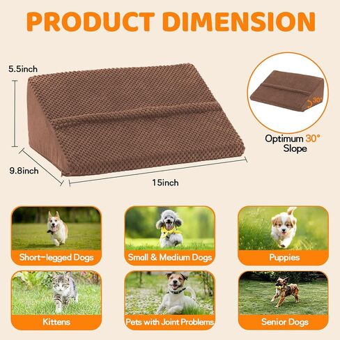 Upgrade Non-Slip Dog Ramps/Stairs for Staircase, Foam Dog Ramps for Stairs Inside House, Foam Pet Ramps for Small Dogs, Stair Ramp for Injured Dogs Cats with Self-Sticky Pads to Fix, 6 Pack in Kuwait