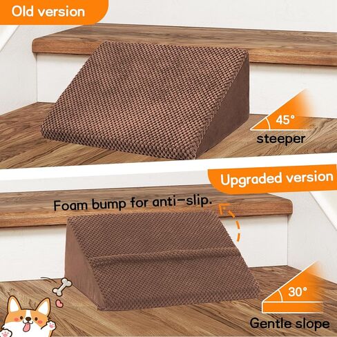 Upgrade Non-Slip Dog Ramps/Stairs for Staircase, Foam Dog Ramps for Stairs Inside House, Foam Pet Ramps for Small Dogs, Stair Ramp for Injured Dogs Cats with Self-Sticky Pads to Fix, 6 Pack in Kuwait