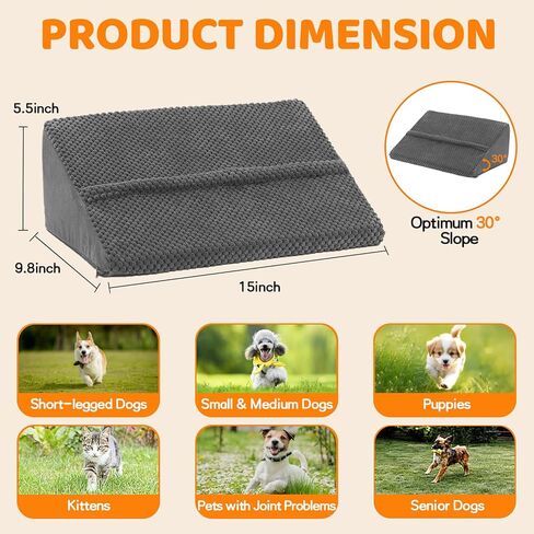 Upgrade Non-Slip Dog Ramps/Stairs for Staircase, Foam Dog Ramps for Stairs Inside House, Foam Pet Ramps for Small Dogs, Stair Ramp for Injured Dogs Cats with Self-Sticky Pads to Fix, 6 Pack in Kuwait
