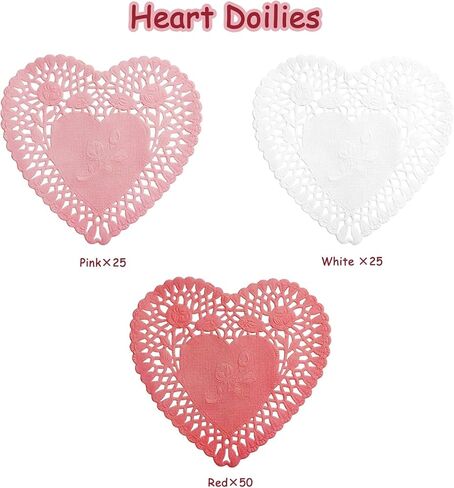 100pcs Heart Doilies, 2 Bags Foam Heart Stickers, Valentine Sticker Set, Heart Stickers for Valentine's Day Wedding DIY Craft Supplies in Saudi Arabia