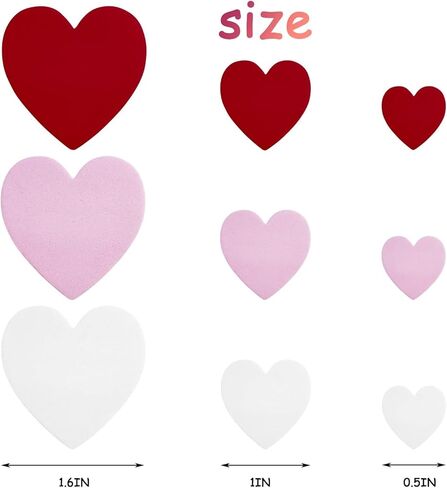 100pcs Heart Doilies, 2 Bags Foam Heart Stickers, Valentine Sticker Set, Heart Stickers for Valentine's Day Wedding DIY Craft Supplies in Saudi Arabia