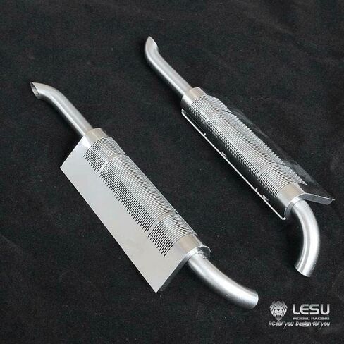 LESU شاحنة العادم الأنابيب مدخنة معدنية ل 1/14 RC DIY شاحنة جرار نموذج سيارة الملحقات in Saudi Arabia