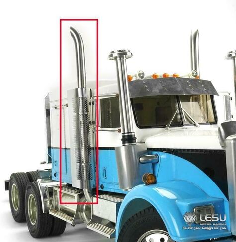 LESU شاحنة العادم الأنابيب مدخنة معدنية ل 1/14 RC DIY شاحنة جرار نموذج سيارة الملحقات in Saudi Arabia