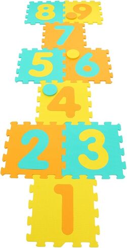 سجادة إسفنجية من HONEY JOY Hopscotch للأطفال، 12.5 بوصة × 12.5 بوصة EVA 9 قطع متشابكة من سجادة لعب الألغاز الناعمة للأطفال مع أرقام، سجادة سجاد كبيرة غير قابلة للانزلاق، سهلة التجميع والتنظيف، لغرفة اللعب (وردي) in Saudi Arabia